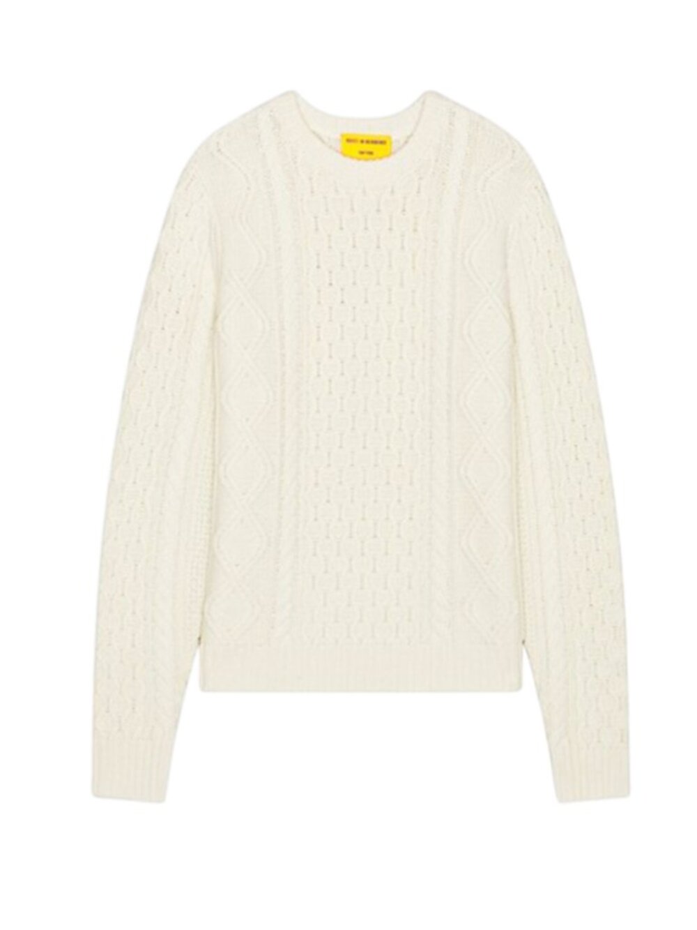 Guest in Residence Allday Cable Knit Sweater Womens XL Cream Wool Cashmere Crew